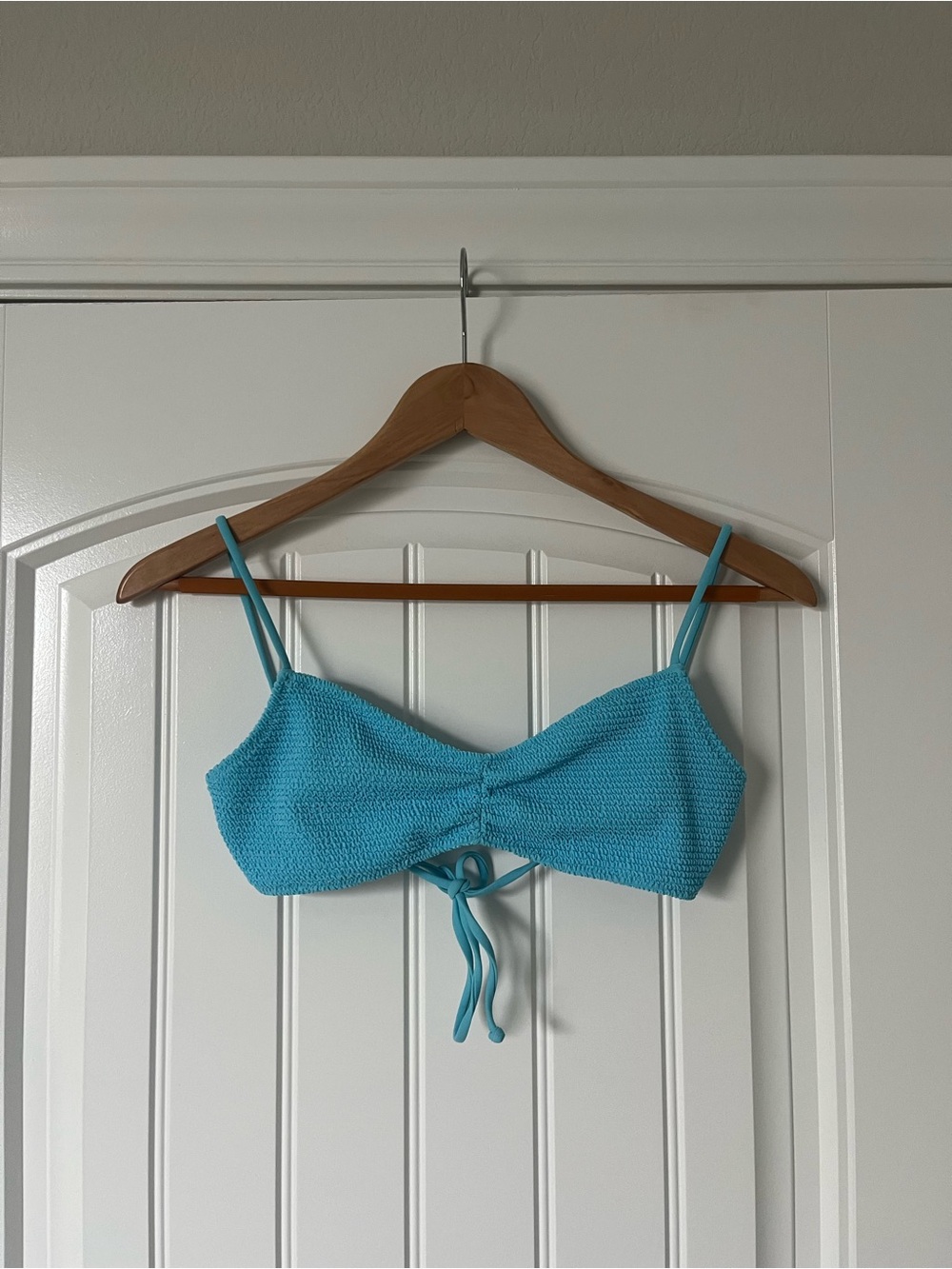 Pacsun Eco Blue Zoe Scrunch Tie Back Bikini Top
